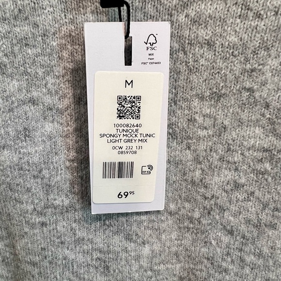 NWT Dynamite Light Gray Mock Tunic .. Size M - Picture 5 of 6